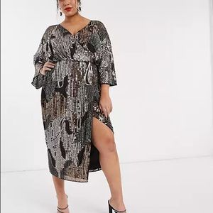 Asos Curve Pearl & Sequin Midi Dress